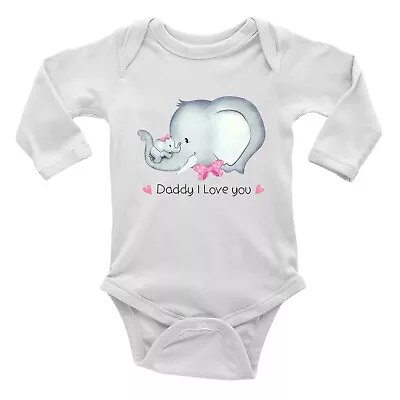 Daddy I Love You Baby Grow Vest Bodysuit Father's Day Birthday Boys Girls L/S • £5.99