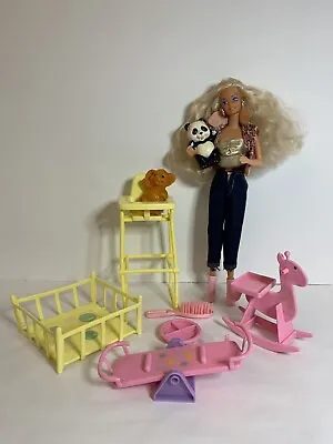 Vintage 1988 ANIMAL LOVIN' BARBIE NURSERY PLAYSET - Incomplete Mattel Barbie • $79.97