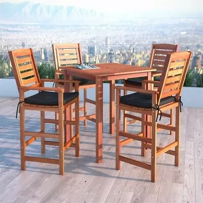 Atlin Designs 5 Piece Hardwood Patio Pub Set In Cinnamon Brown • $1085.85