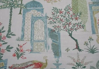 £12.95 • Buy Jane Churchill Block Print Fabric Remnant  Persian Grove  72 X 135 Cm L. Blend,