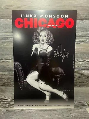 $272 • Buy Chicago, Musical, Jinkx Monsoon Signed In Person, Broadway Window Card/poster