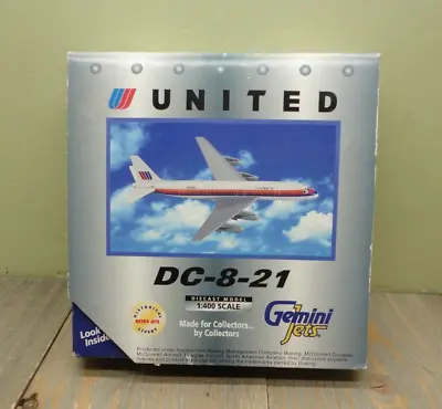 Gemini Jets Douglas DC-8-21 United Airlines N8005U White 1/400 Scale Die Cast • $49.90