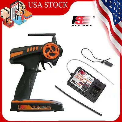 Flysky FS-GT2 2.4G Radio Model RC Transmitter &Receiver For RC Car RC Boat USA • $33.99