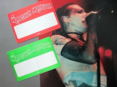 Marilyn Manson COLLECTOR'S PACKAGE Beautiful 8X10 Color Photo + 2 Satin Passes ! • $17.99