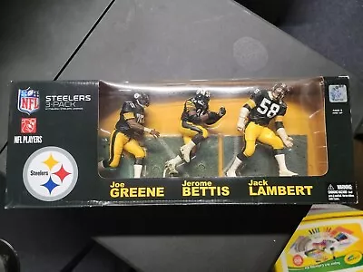 McFarlane 2008 PITT STEELERS Legends 3Pack Joe Greene Jerome Bettis Jack Lambert • $150