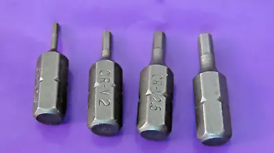 1.5mm 2mm  2.5mm & 3mm ALLEN KEY CHROME VANADIUM SCREWDRIVER BITS 25mm  1/4  HEX • £2.99