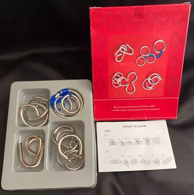 Stainless Steel Puzzles Brain Teaser Mind Games Stimulate IQ Test Rings Magic • $8