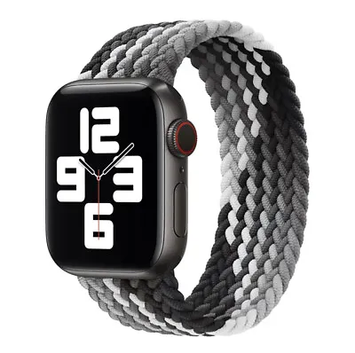 £4.27 • Buy For Apple Watch Series 7 6 5 4 SE 3 2 1 Elastic Nylon Braided Solo Strap Band
