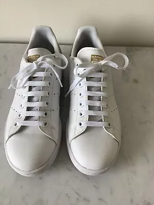 ADIDAS Stan Smith White Leather Sneaker Shoes  Size 8   Almost New • $39