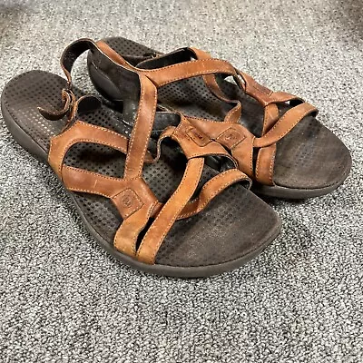 Merrell Agave Autumn Brown Leather Strappy Comfort Sandals Casual Size 11 • $24.95