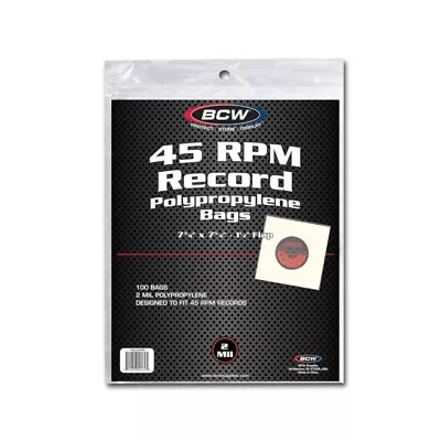 (Pack Of 200) BCW 45RPM Vinyl Record Bags 7  Outer Sleeves 2 Mil • $22.95