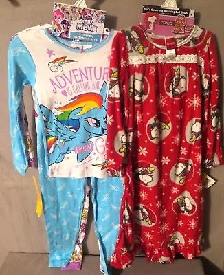 My Little Pony 4 Piece Size 8 Or Peanuts Nightgown W/Dolly Gown Size 6 BNWT • $19.99