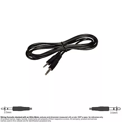 Cable Audio Stereo Mini Plug 2.5mm Male 3.5mm 1/8  Male Speaker 6FT #141538 • $5.20