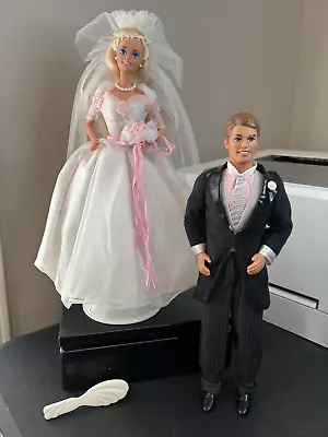 1993 Mattel Barbie Wedding Fantasy Bride And Groom Dolls • $45