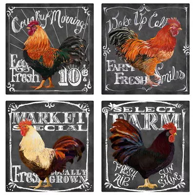 $39.96 • Buy Rooster Farm Chalkboard Style Wall Decal Set Vintage Style Home Decor Bundle
