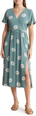 New Madewell Daisy Print Faux Wrap Midi Dress Small • $34.99