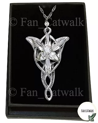 Arwen EVENSTAR Necklace Silver Pendant LOTR Lord Of The Rings Hobbit  + GIFT BOX • £12.95