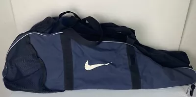 Vtg Nike Tennis Racquet Bag Multi-Compartment Navy Blue/White Nylon Swoosh • $25