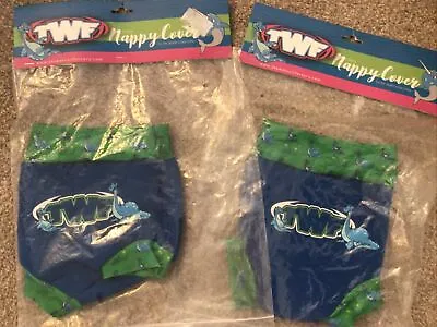 TWF Boys Baby Swim Nappy Covers Pants TWO SETS With Dinosaur Detail Age 0-3 NEW • £0.99