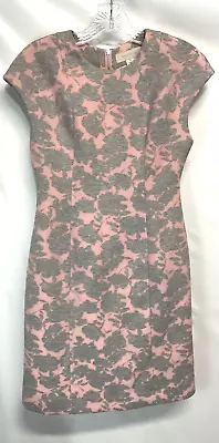 Anthropologie Mignon Doo Sheath Dress Pink Gray Ponte Lined Easter Spring XS • $40.56
