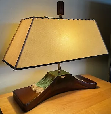 Vintage Royal Haeger Ceramic Lamp Fiberglass Shade Mid Century Lighting Modern • $550