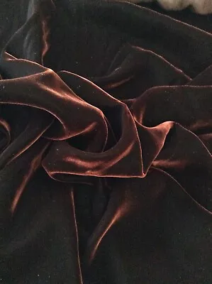 Silk Velvet Fabric Remnants 2pieces 2.40m And 5.30m. X 1.20mRich Dark Red. • £16.50