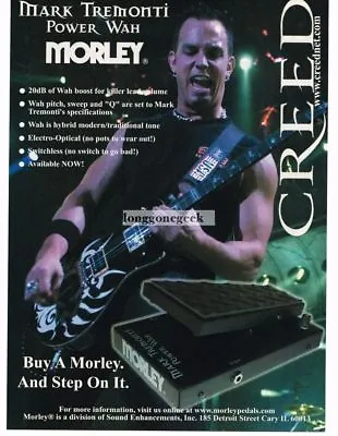 2003 MORLEY MARK TREMONTI Power Wah Pedal CREED Vintage Ad  • $8.95