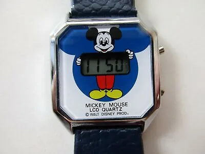Mickey Mouse LCD Walt Disney Prod. Quartz Unisex Watch - 1970's N.O.S. • $39.99