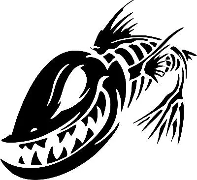 Fish Skeleton Skull Fishing Monster Car Boat Truck Window Vinyl Decal Sticker • $17.14