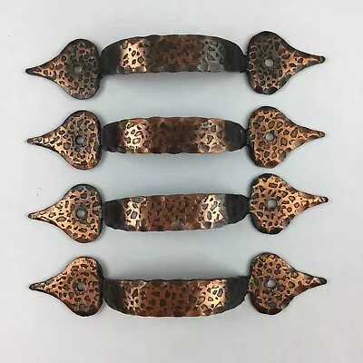 Hammered Copper Drawer Pulls Set Of 4 Farmhouse Rustic • $12.99