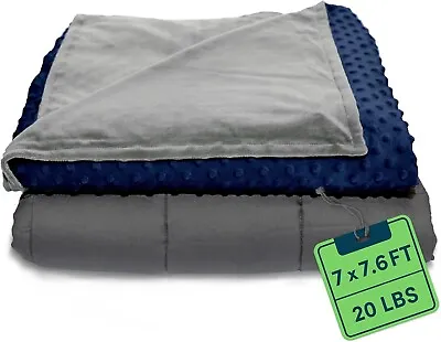 Quility Weighted Blanket For Adults - King Size 86 X92  20 Lbs Heavy Heating ... • £39.99