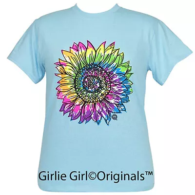 Girlie Girl Originals  Tie Dye Sunflower  2305 Sky Blue Short Sleeve T-Shirt • $18.99