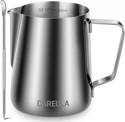 Milk Frothing Pitcher 12oz Stainless Steel Milk Frother Cup Steaming Pitcher C • $13.99