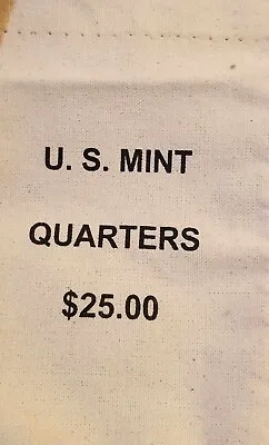 U.S. MINT $25.00 DOLLARS COTTON CANVAS BAG NO COINS *EMPTY* NEW 7-3/4x 4-3/4 • $2.85