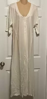 La Perla Leavers Long Silk Blend Robe S Ivory V Sheer Side Panels • $189.99