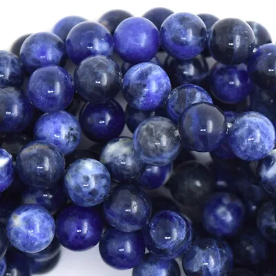 Natural Blue Sodalite Round Beads Gemstone 15  Strand 4mm 6mm 8mm 10mm 12mm • $6.49
