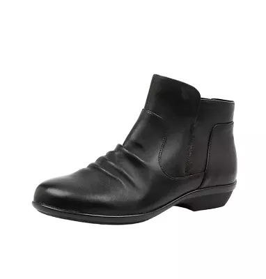 Womens Hush Puppies Patty Black Leather Boots • $99.95