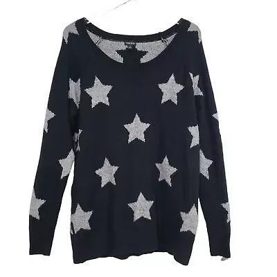 Torrid Metallic Star Sweater Black Silver Long Sleeve Knit Pullover Womens Sz 1X • $24.23