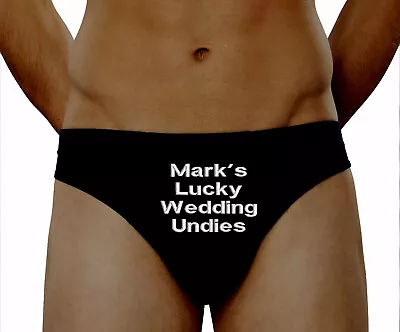 Personalised Pants Mens Briefs Custom Lucky Wedding Undies Underwear Gifts Day • £10.88