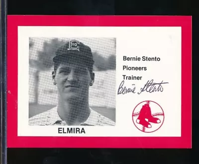 1987 Cain Elmira Pioneers Red #28 Bernie Stento Trainer Signed Auto Autograph • $10