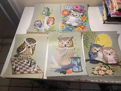  K Chin Owl Litho Prints K Chin 1973 Donald Art Co.  • $20