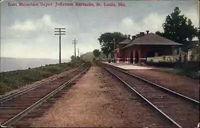 Iron Mountain RR Train Depot Station Jefferson Barracks St. Louis MO Postcard • $5.80