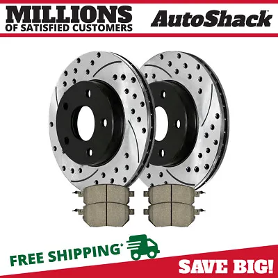 $65.11 • Buy Front Drilled Slotted Brake Rotors Black & Pads For 2009-2011 Nissan Murano V6