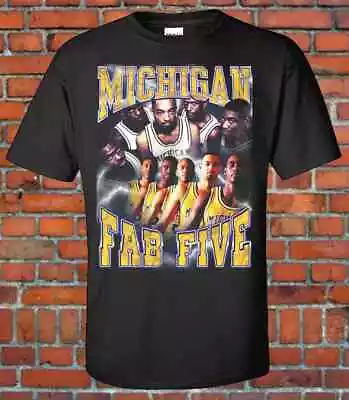 MICHIGAN FAB Five 90s Vintage Style Bootleg Rap Tee NCAA Final Four Basketball • $20.99