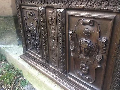 Exceptional 16th Century Two Panel Carved Oak Church Coffer Angel Elizabethan • £2999.99