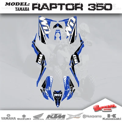 $89.59 • Buy Graphics Kits Decals Stickers WD  4 YAMAHA RAPTOR 350 2004-2014