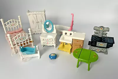 Vintage 1980's Mattel ~The Littles~ Dollhouse Miniature Metal Furniture Lot • $20