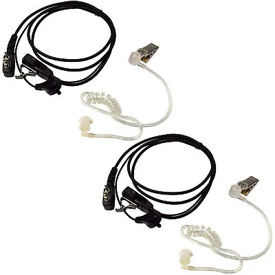 $48.72 • Buy 2-Pack Hands Free Headset Hearing Tube Earpiece PTT Mic For Icom Radio Devices