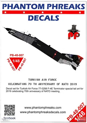 PPD48007 1:48 Phantom Phreaks Decals - F-4E Phantom II Turkish Air Force • $24.79