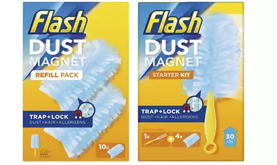 £12.97 • Buy Flash Dust Magnet Duster Starter Kit 1 Handle + 14 Refills Trap & Lock Away Dir